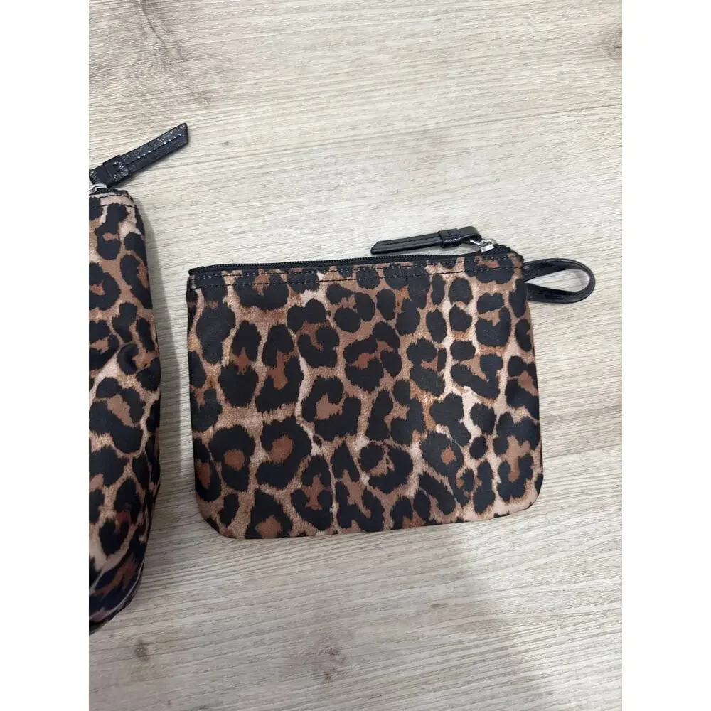 Coach Tan Ocelot Print Nylon Mini Packable Shoulder Bag & Pouch Vintage F33312